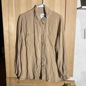 Tan silk blouse